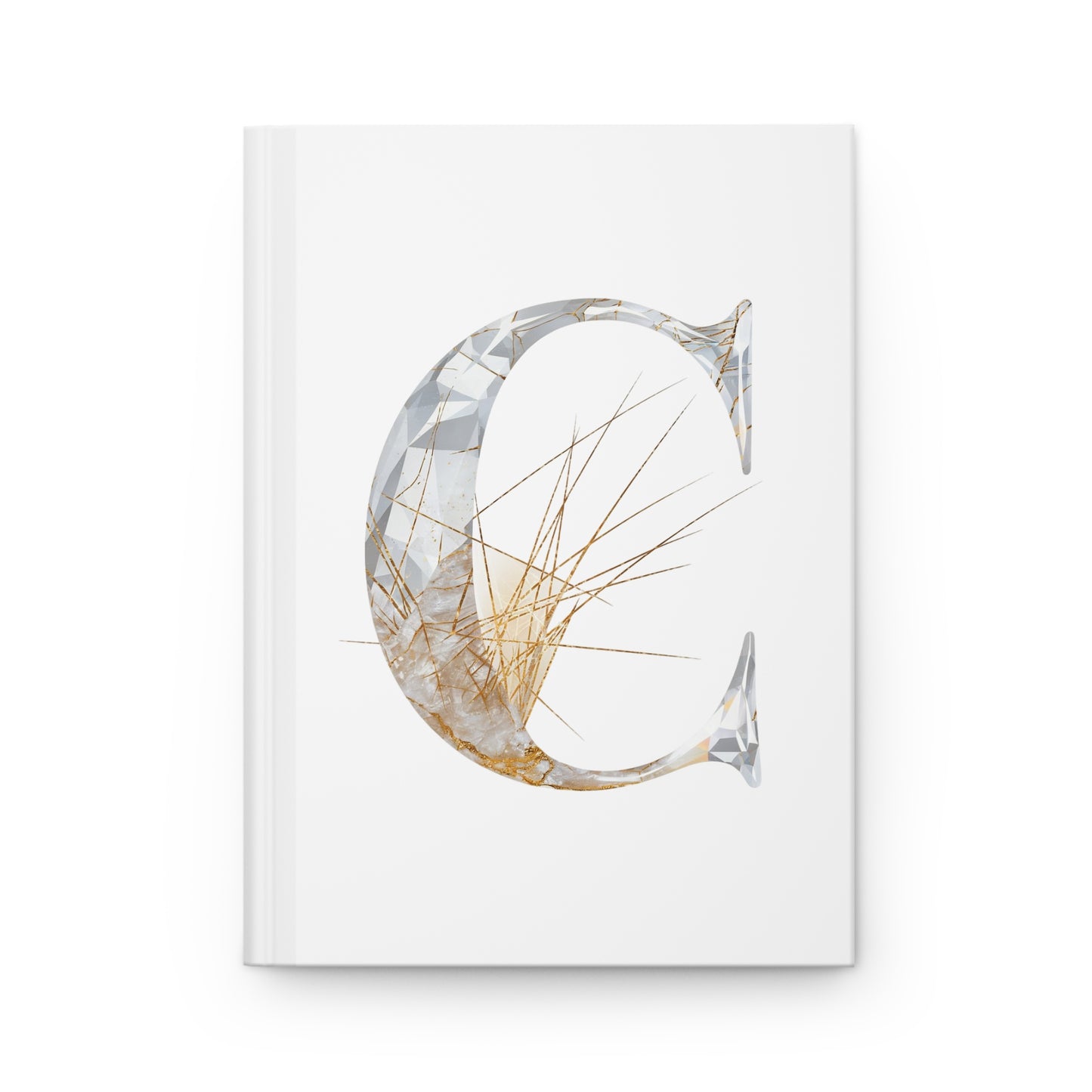 Golden Rutile Inspired Letter "C" Initial Hardcover Notebook