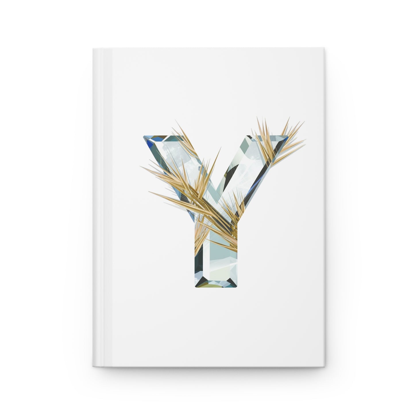 Golden Rutile Inspired Letter "Y" Initial Hardcover Notebook