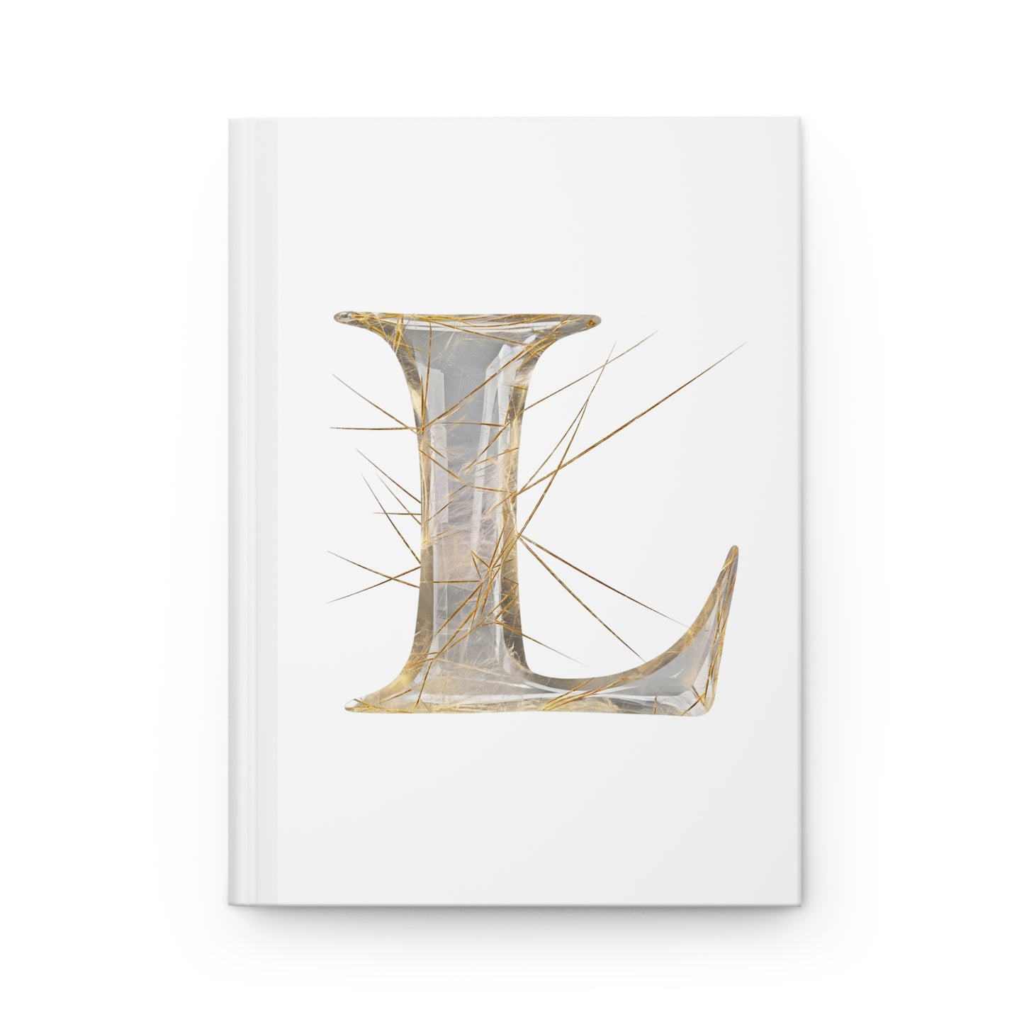 Golden Rutile Inspired Letter "L" Initial Hardcover Notebook