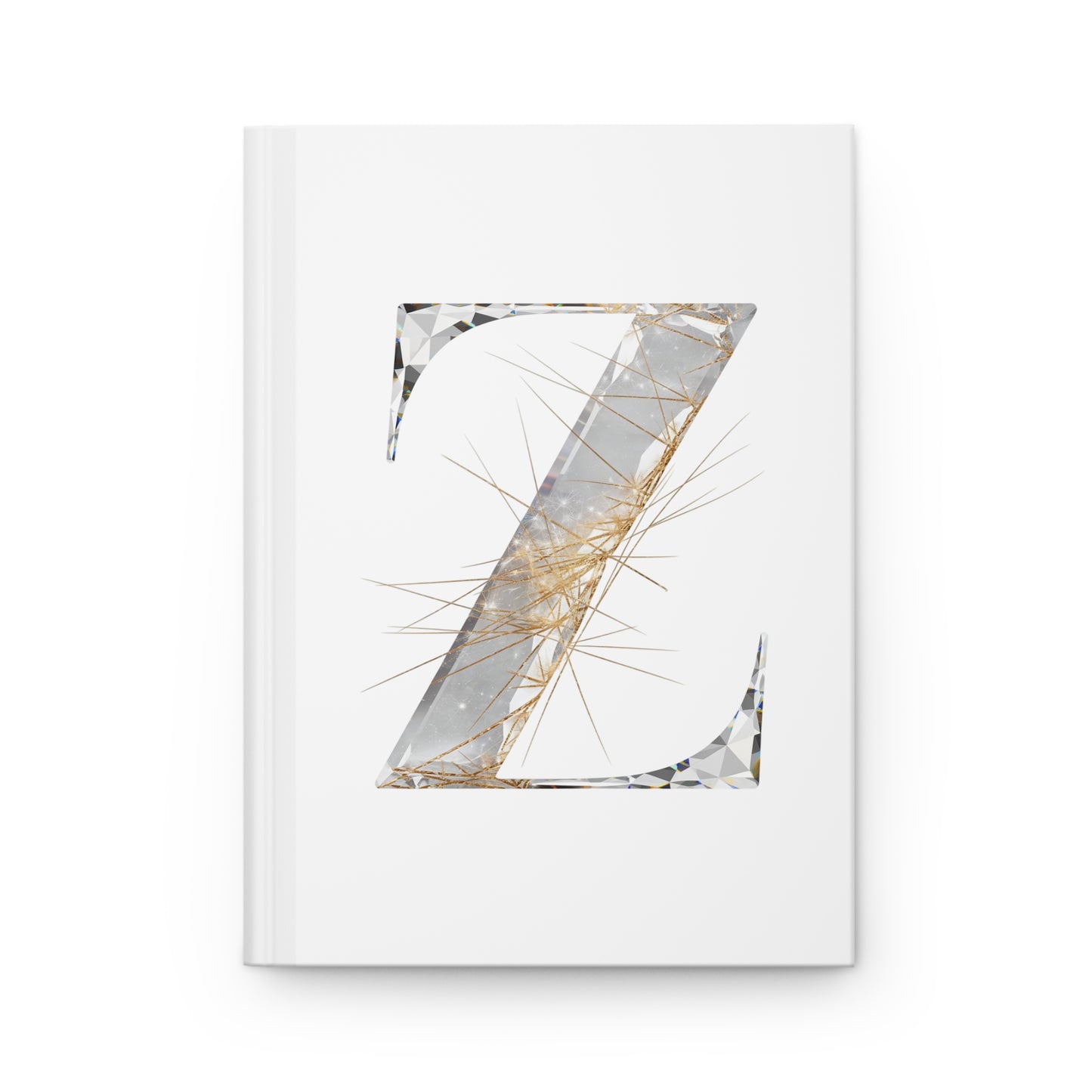 Golden Rutile Inspired Letter "Z" Initial Hardcover Notebook