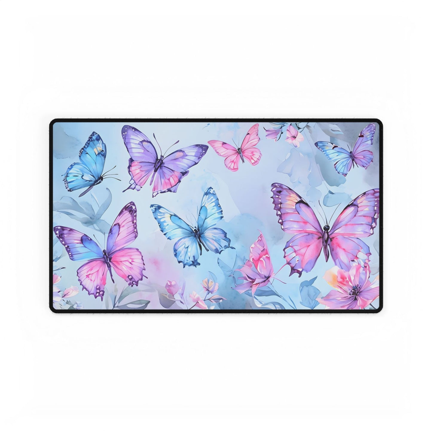 Pastel Water Color Butterflies Desk Pad
