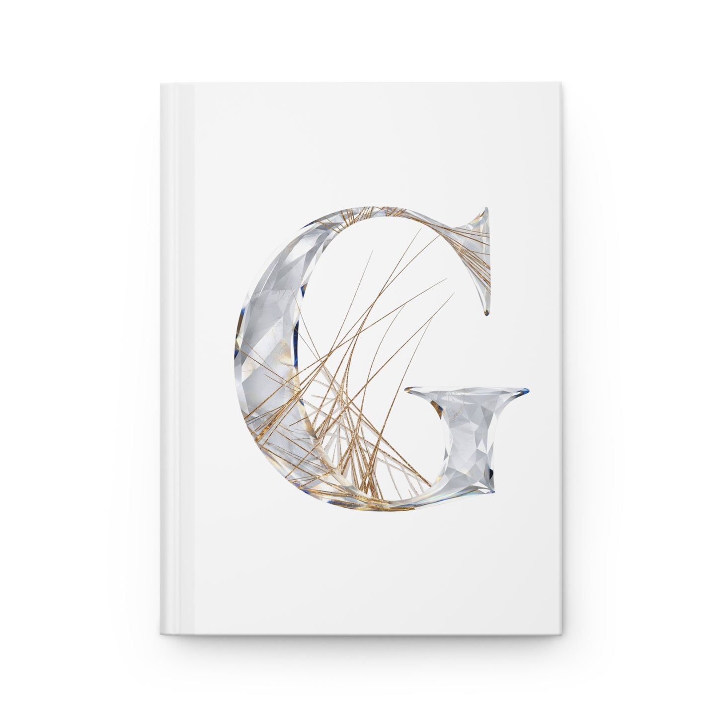 Golden Rutile Inspired Letter "G" Initial Hardcover Notebook