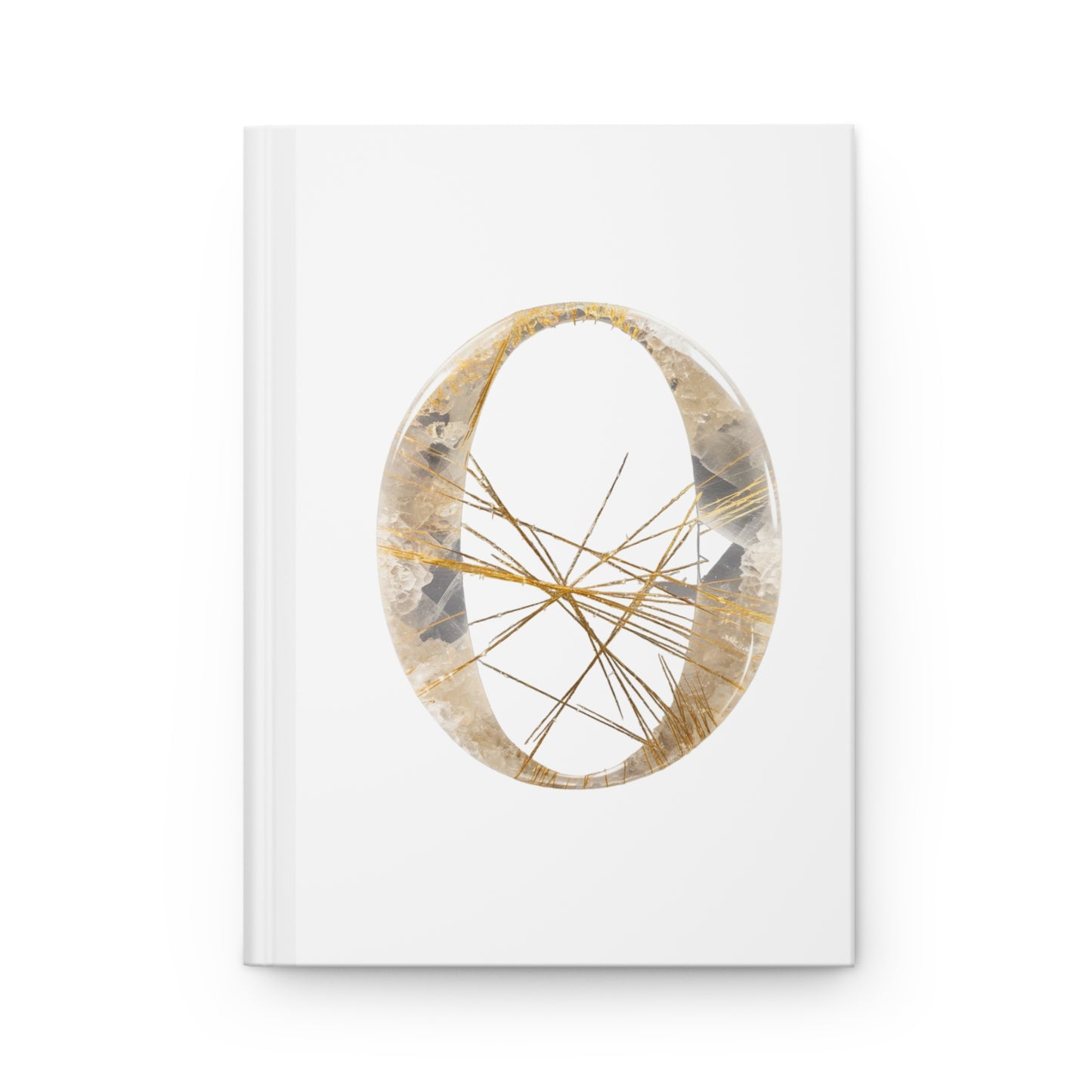 Golden Rutile Inspired Letter "O" Initial Hardcover Notebook
