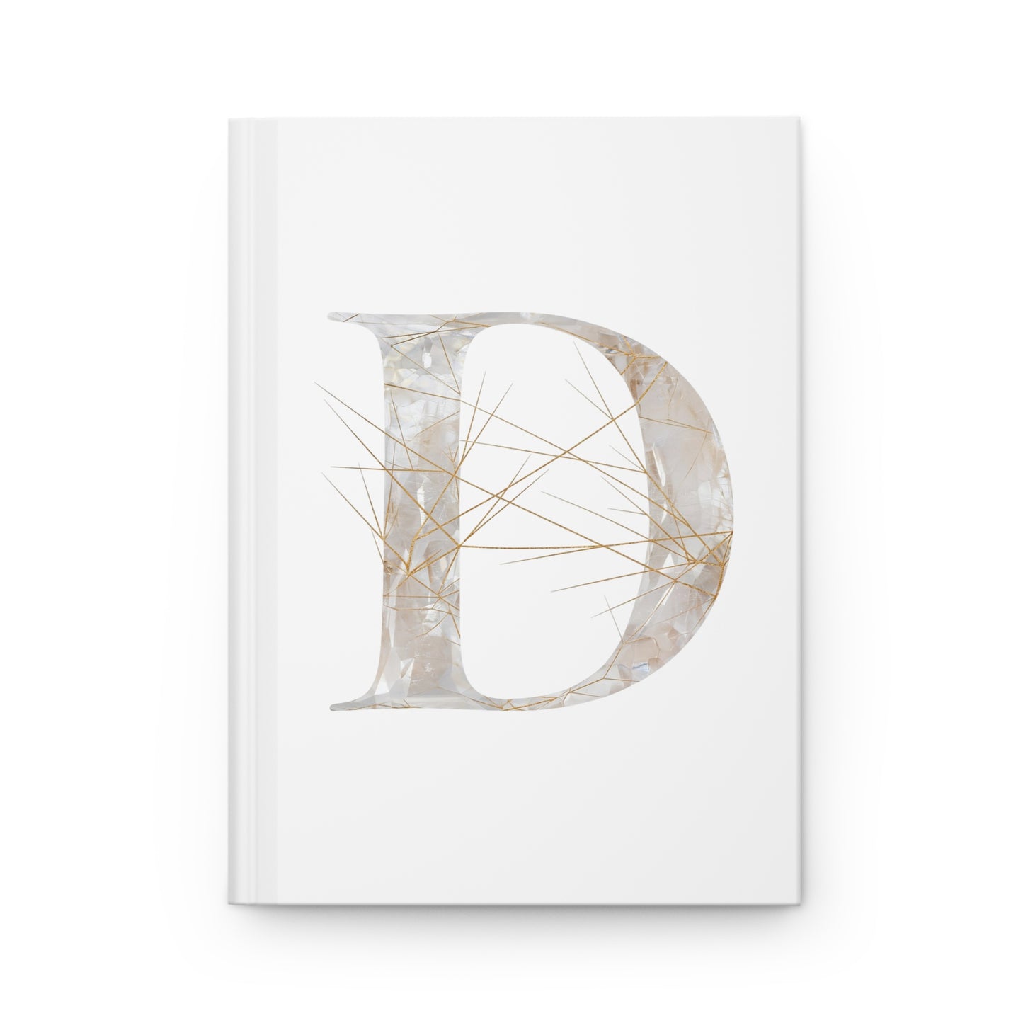 Golden Rutile Inspired Letter "D" Initial Hardcover Notebook