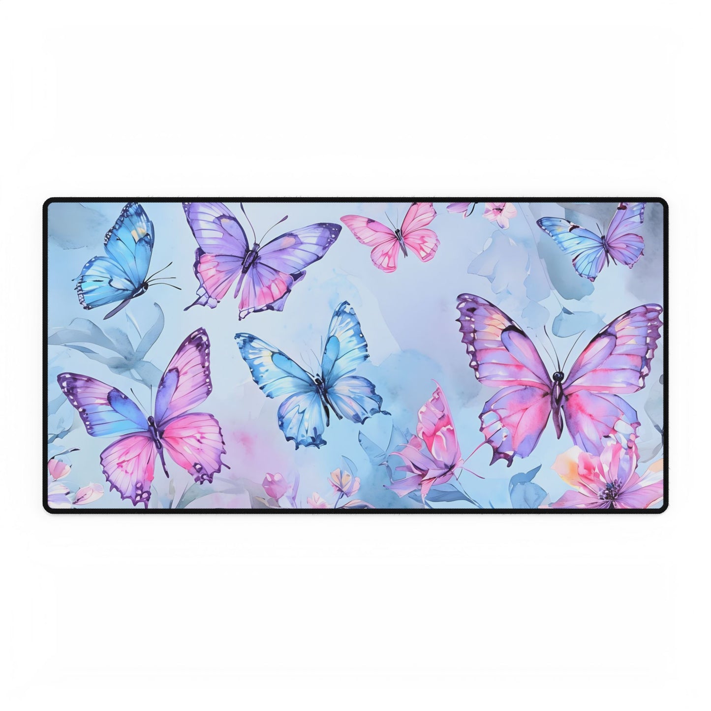 Pastel Water Color Butterflies Desk Pad