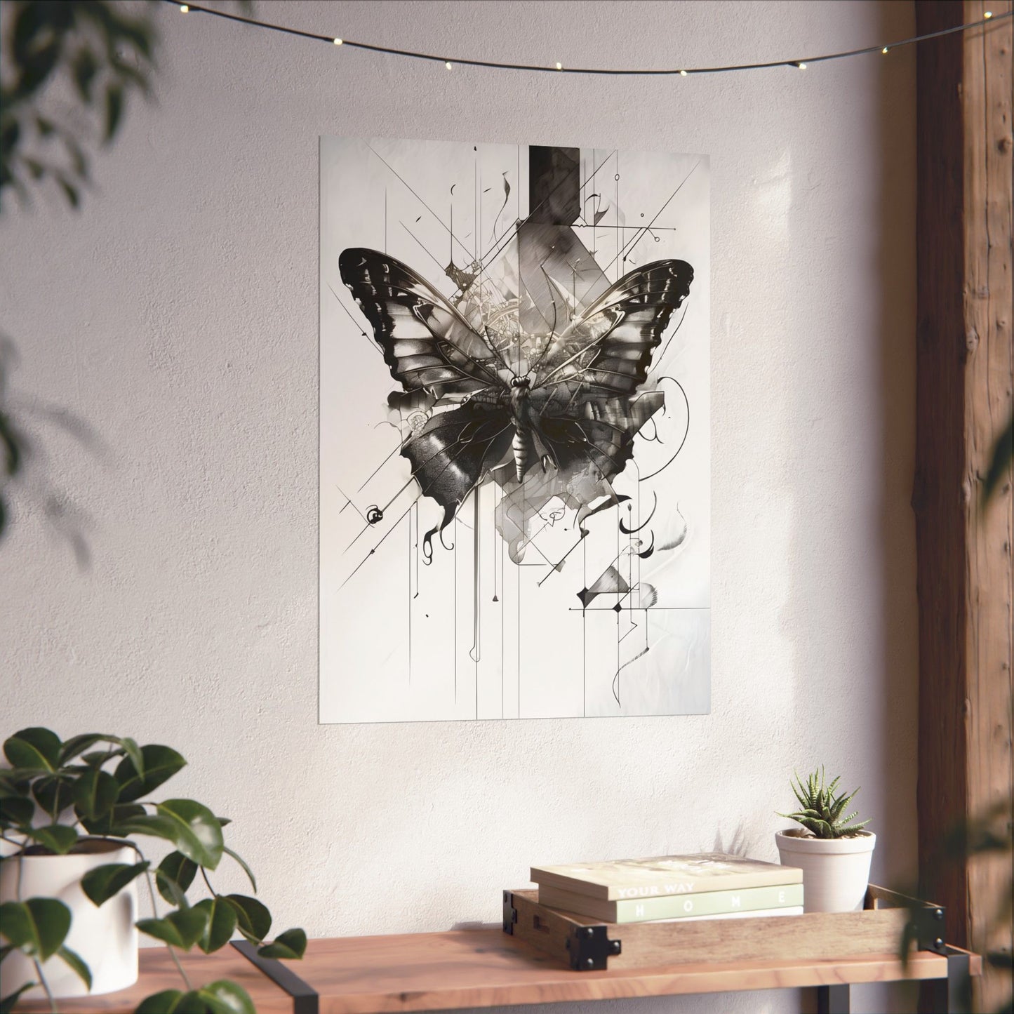 Monochromatic Butterfly Wall Art Poster