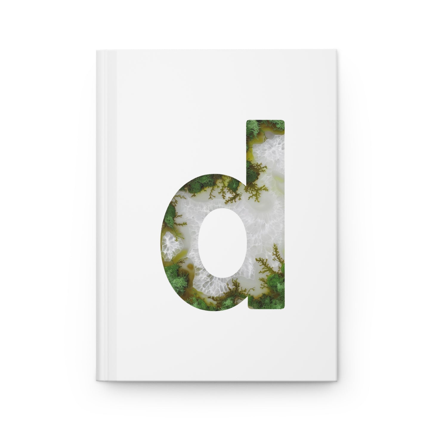 Moss Agate Inspired Initial 'd' Hardcover Notebook
