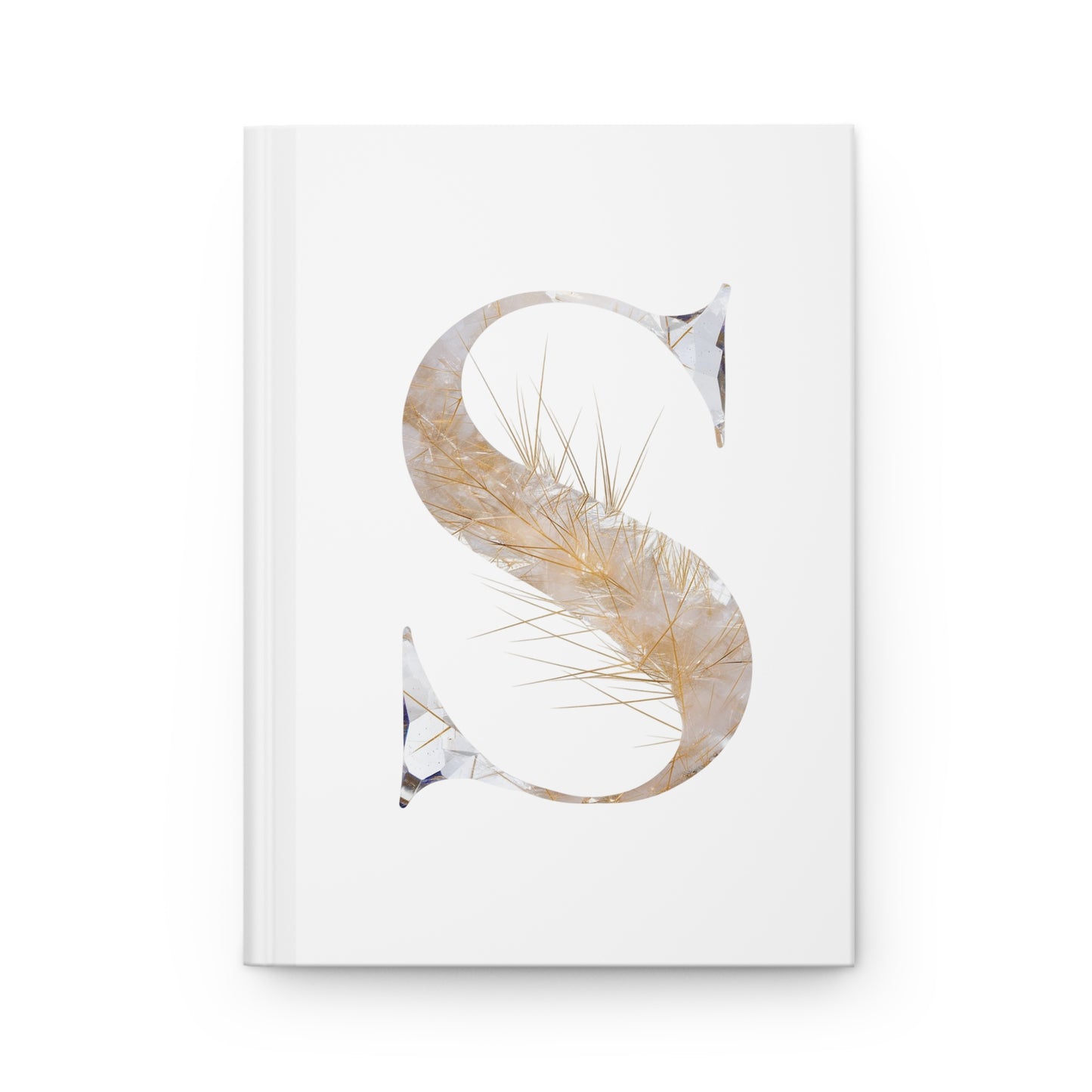Golden Rutile Inspired Letter "S" Initial Hardcover Notebook