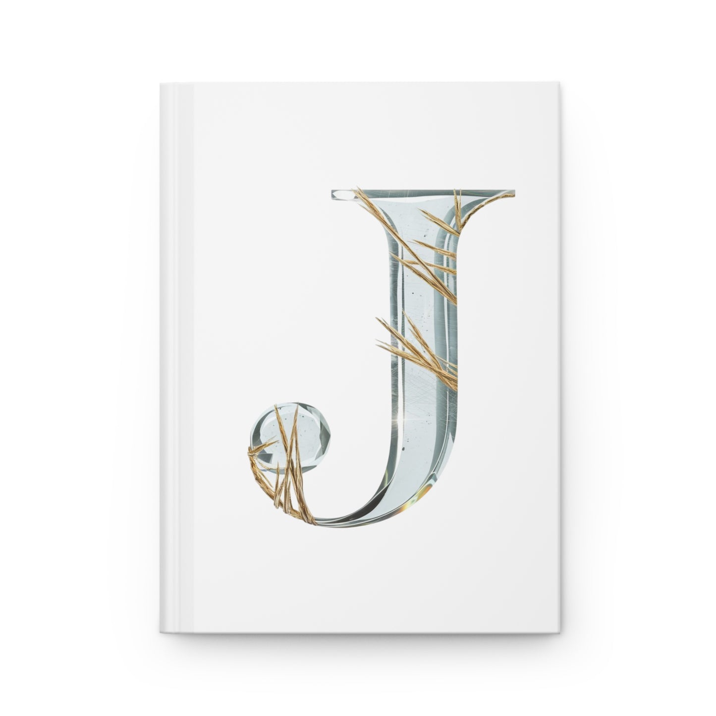 Golden Rutile Inspired Letter "J" Initial Hardcover Notebook