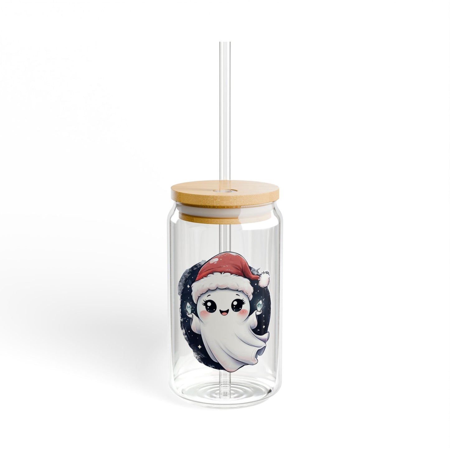Christmas Crystal Ghost Glass 16oz Tumbler