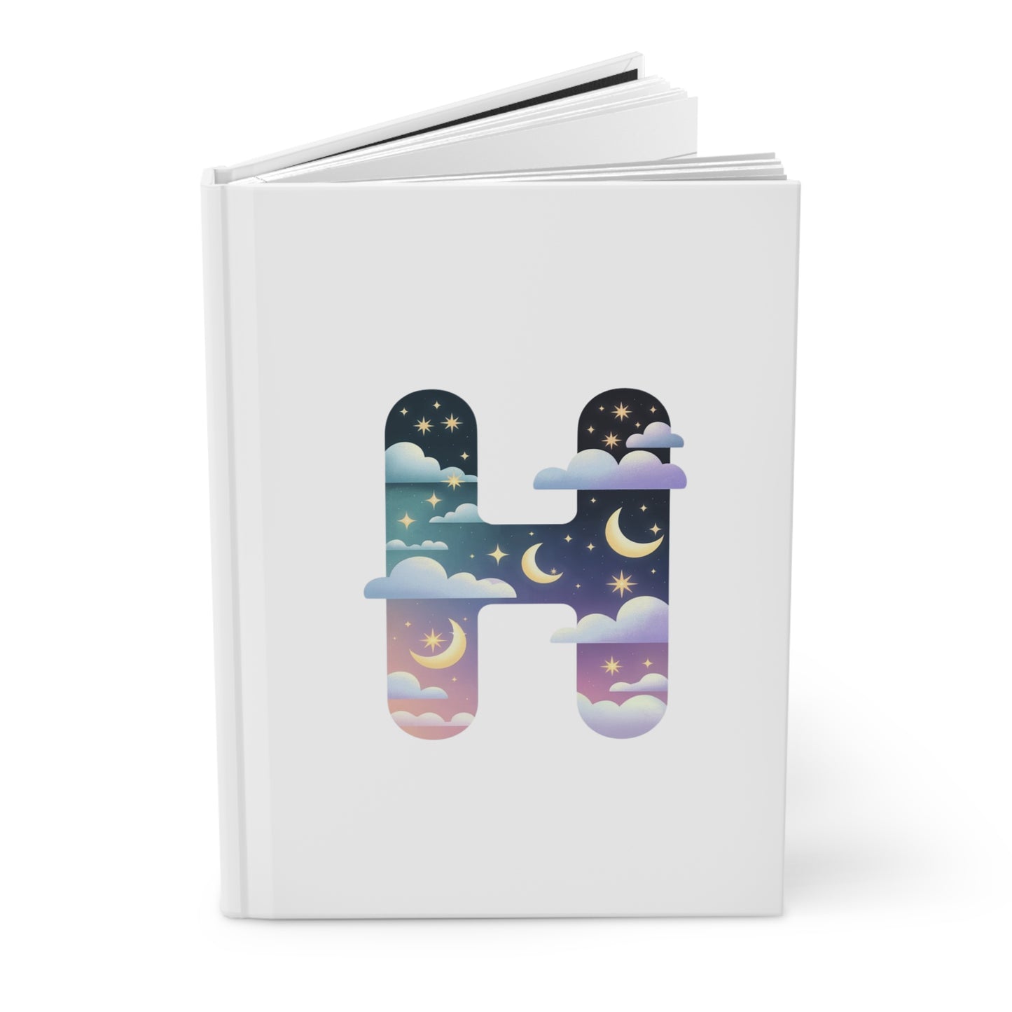 Celestial Dreams Initial 'H' Hardcover Notebook