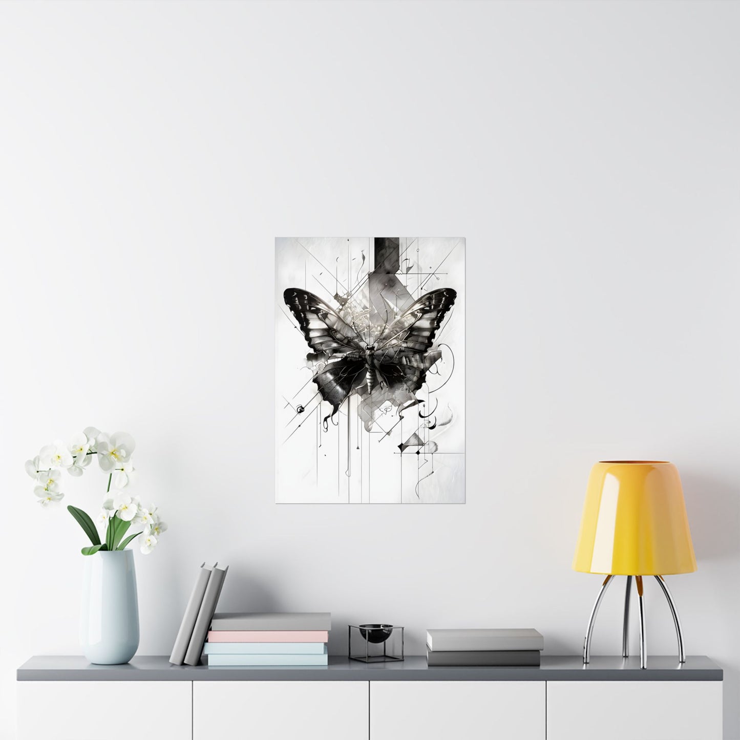 Monochromatic Butterfly Wall Art Poster