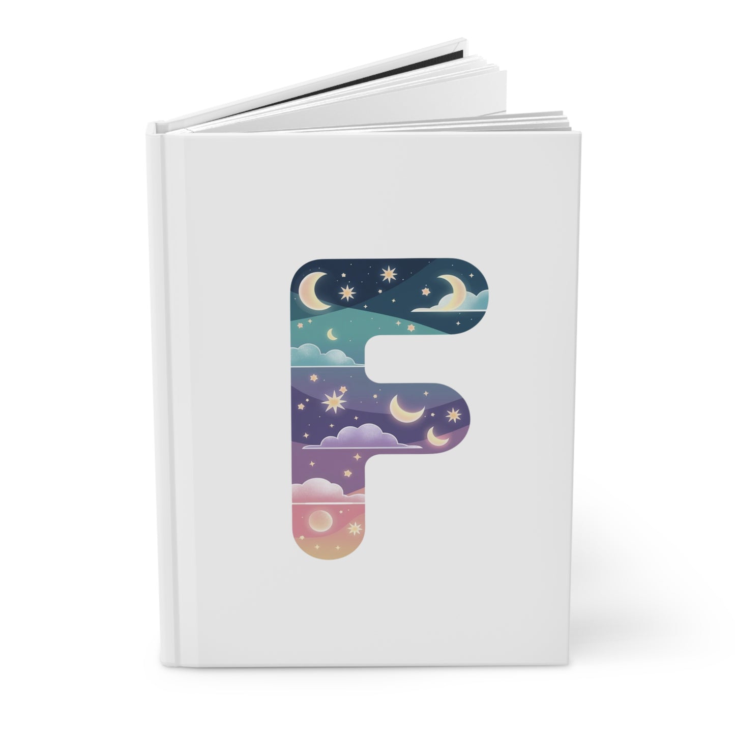 Celestial Dreams Initial 'F' Hardcover Notebook
