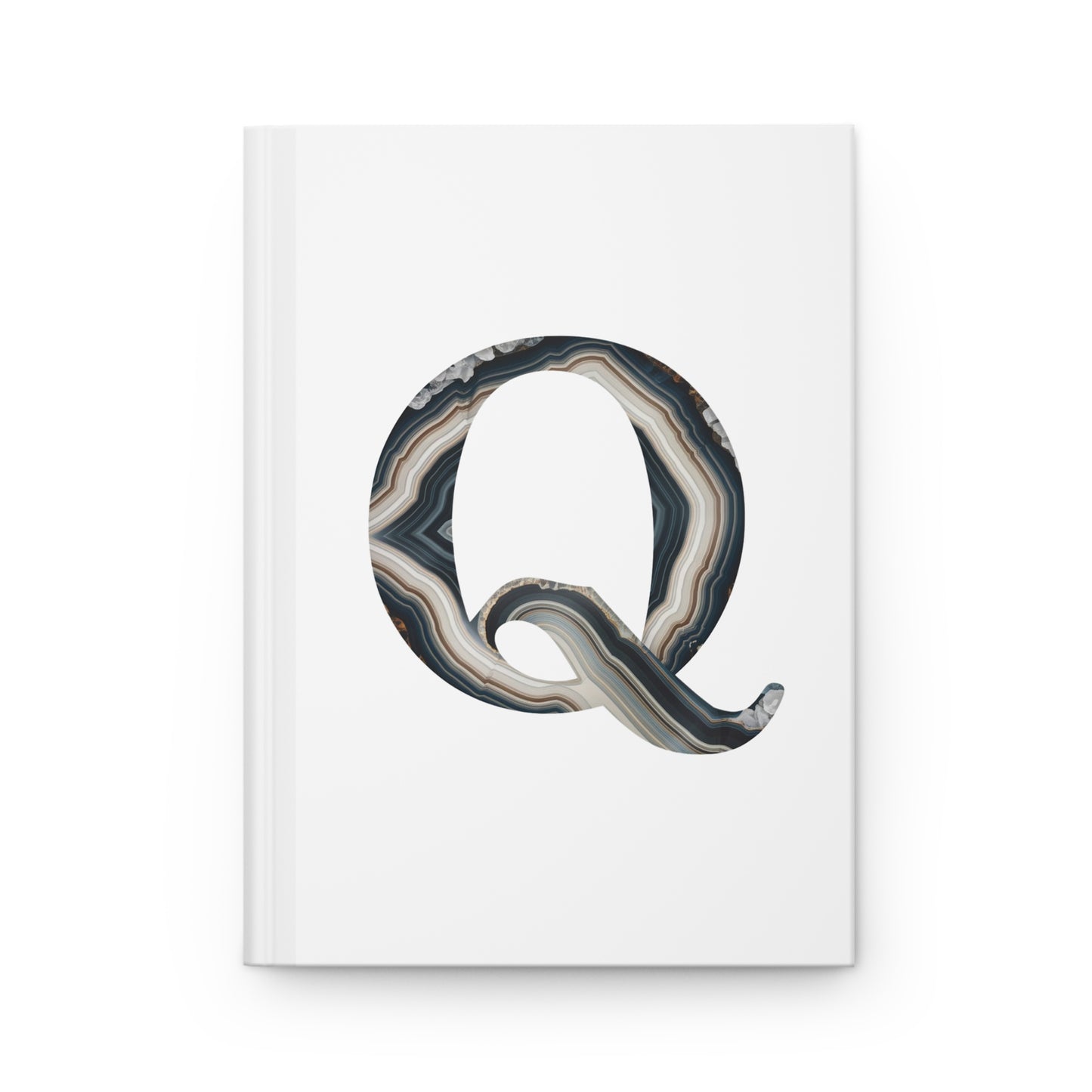 Banded Agate Inspired Initial 'Q' Hardcover Notebook