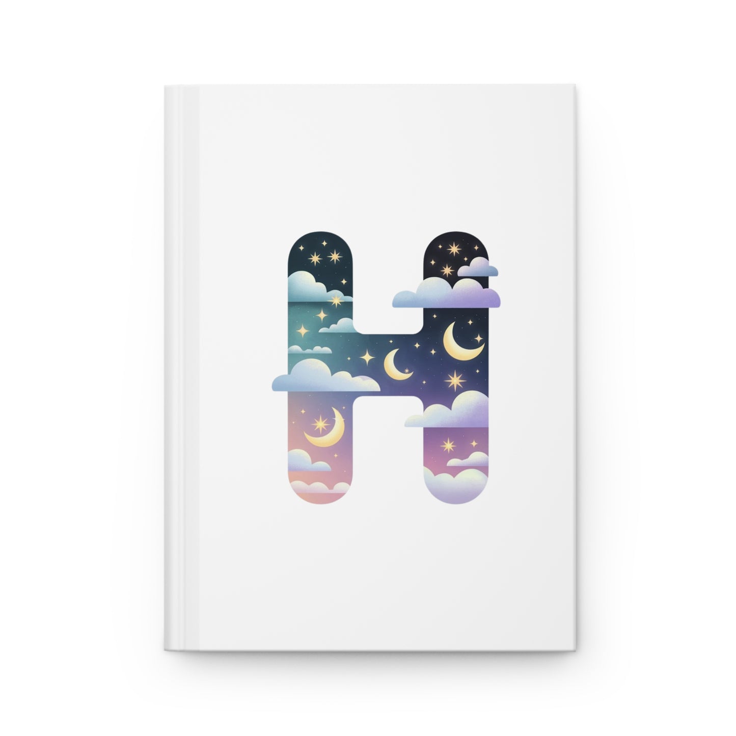 Celestial Dreams Initial 'H' Hardcover Notebook