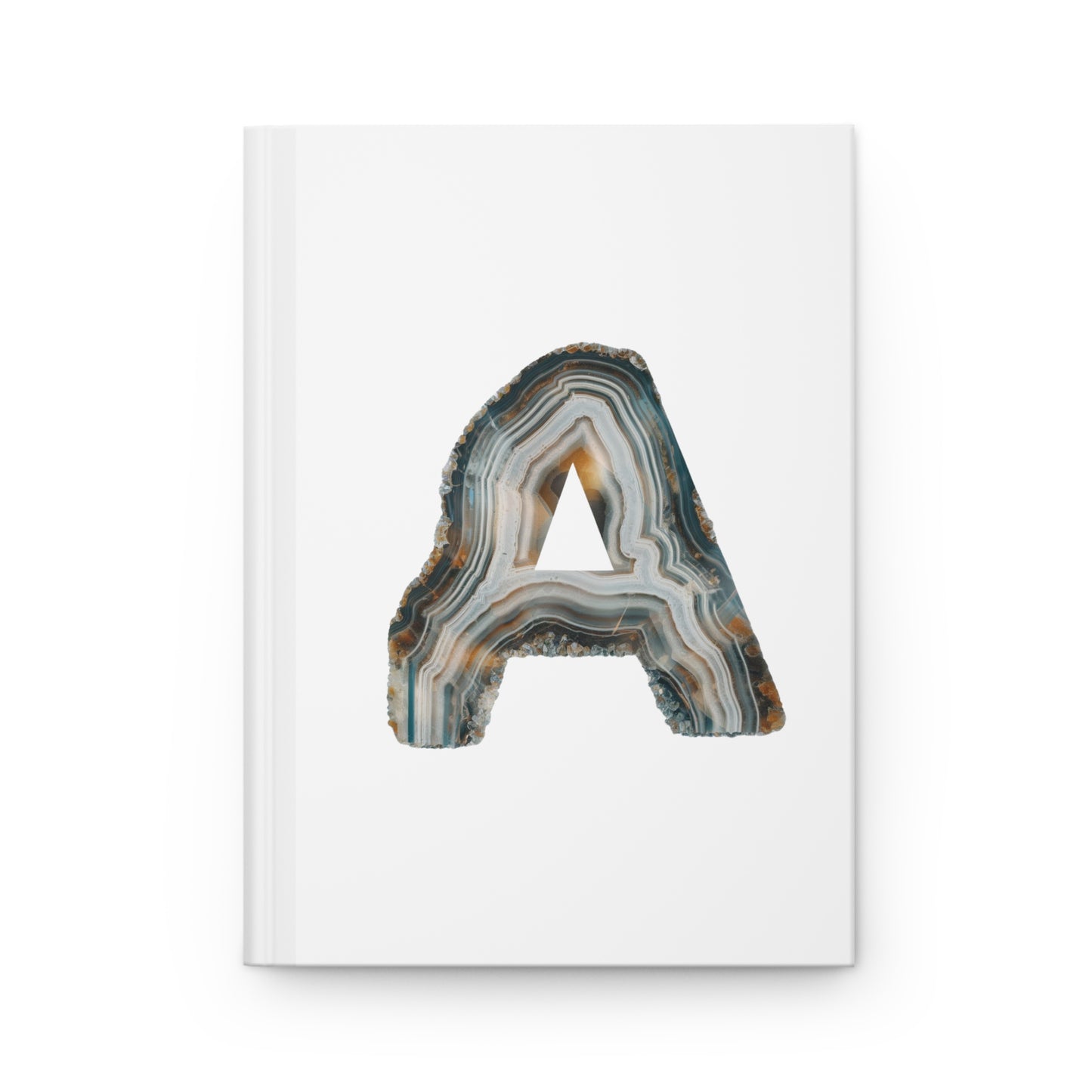 Banded Agate Inspired Initial 'A' Hardcover Notebook