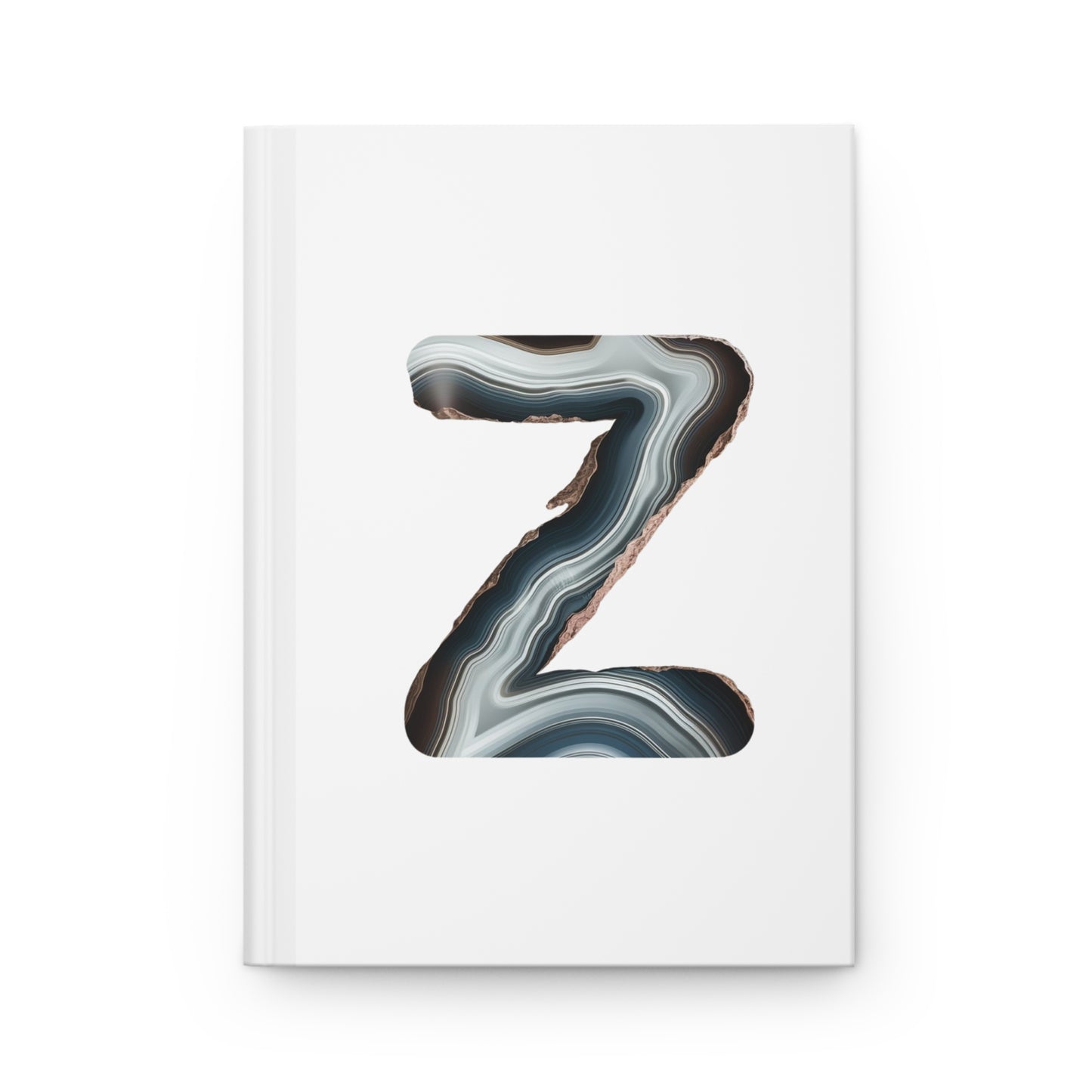 Banded Agate Inspired Initial 'Z' Hardcover Notebook