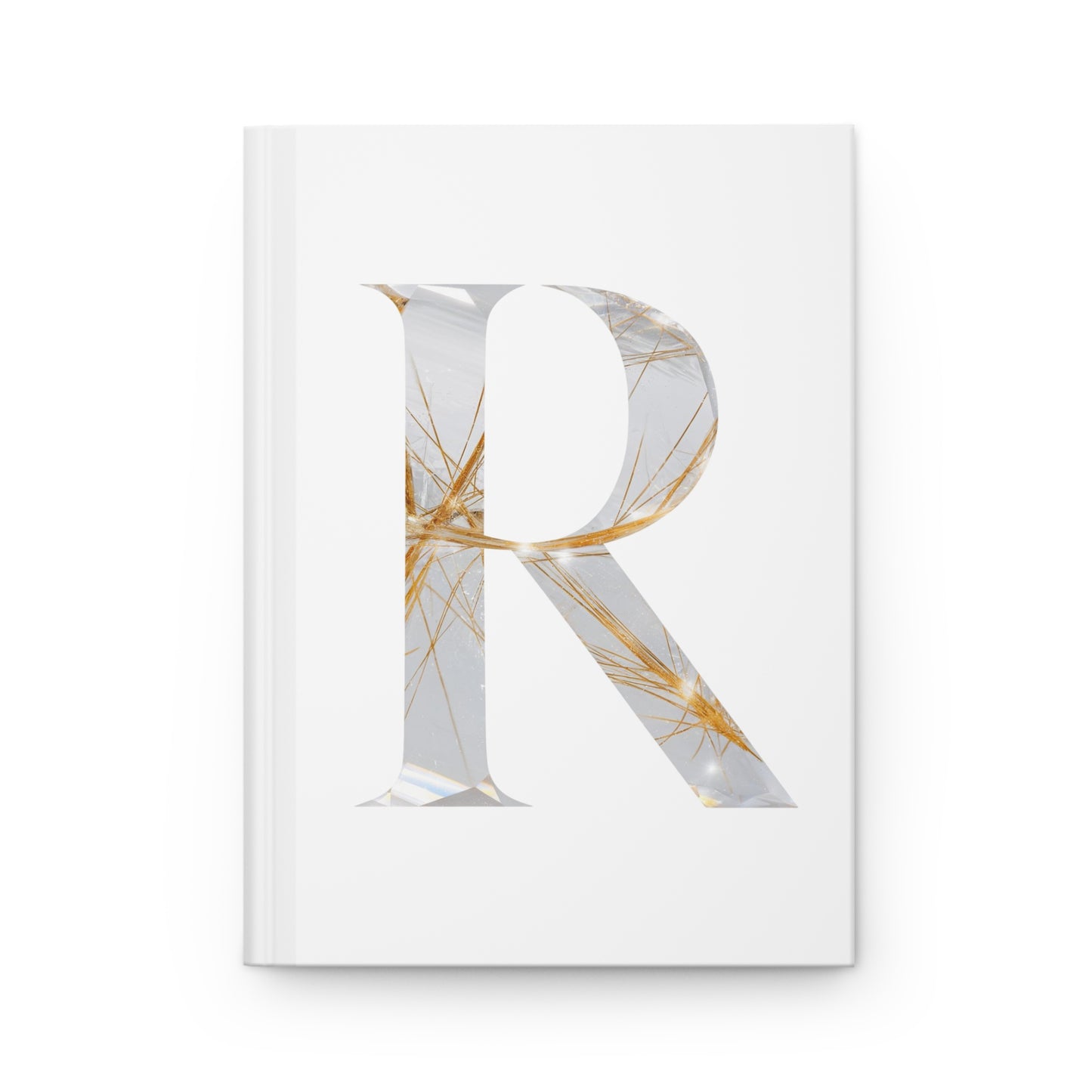 Golden Rutile Inspired Letter "R" Initial Hardcover Notebook
