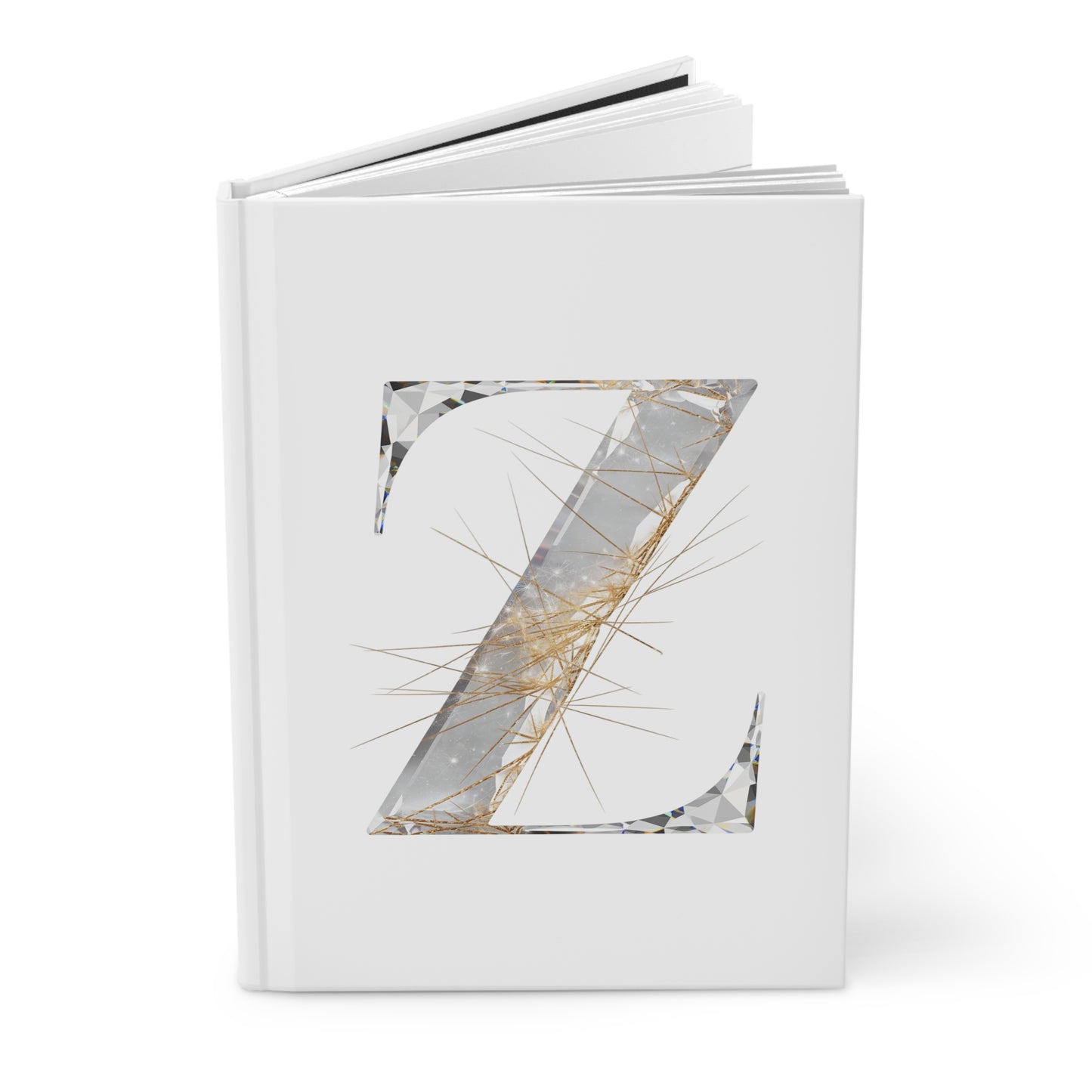 Golden Rutile Inspired Letter "Z" Initial Hardcover Notebook