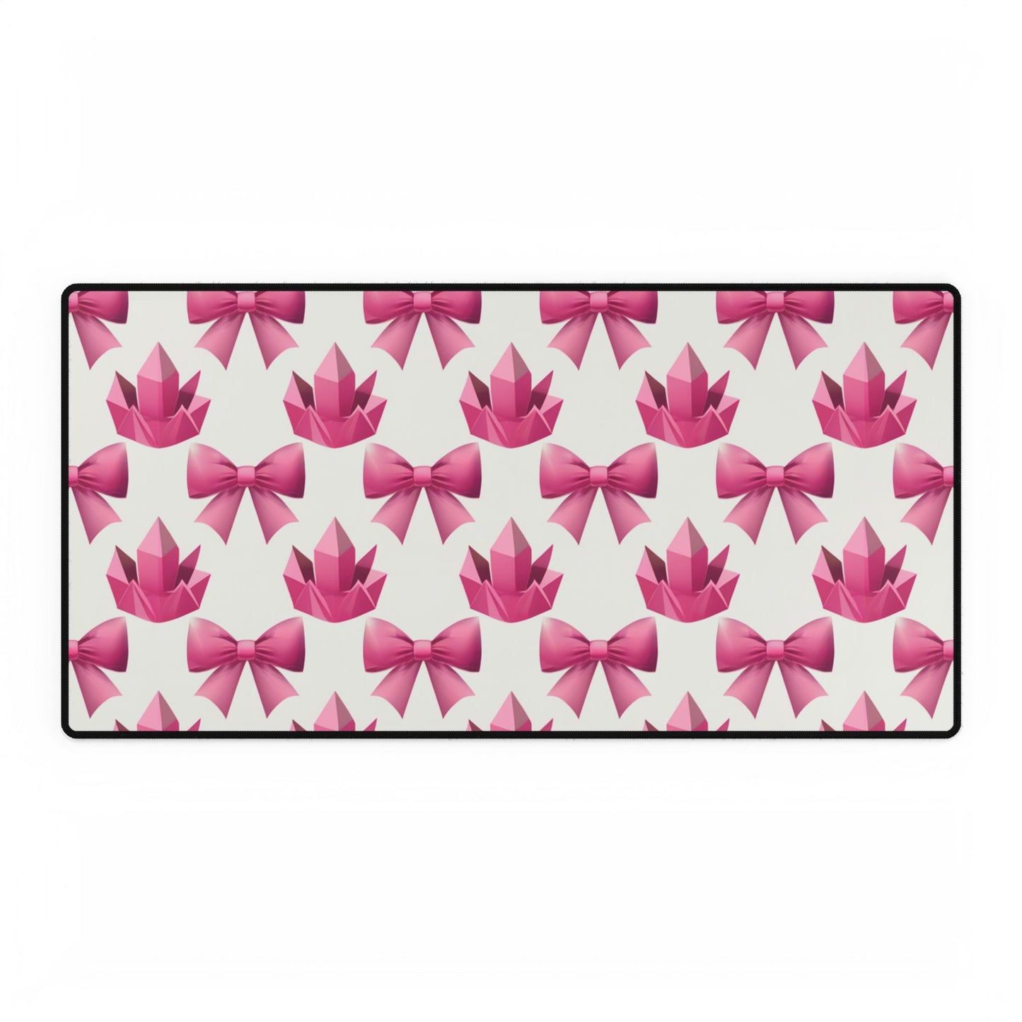 Crystals and Bows Pink Desk Mat