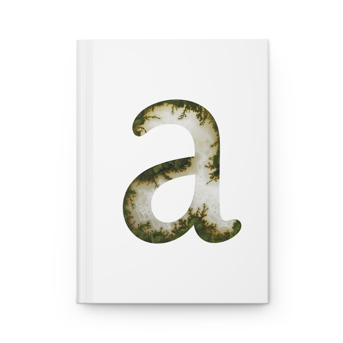 Moss Agate Inspired Initial 'a' Hardcover Notebook