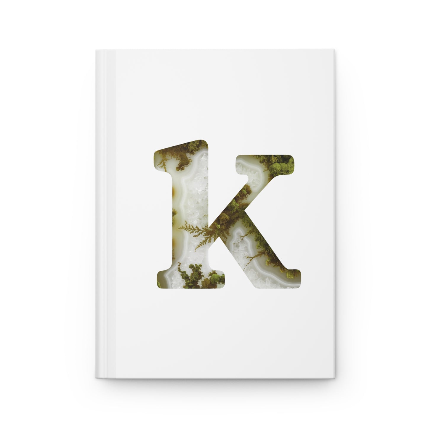 Moss Agate Inspired Initial 'k' Hardcover Notebook