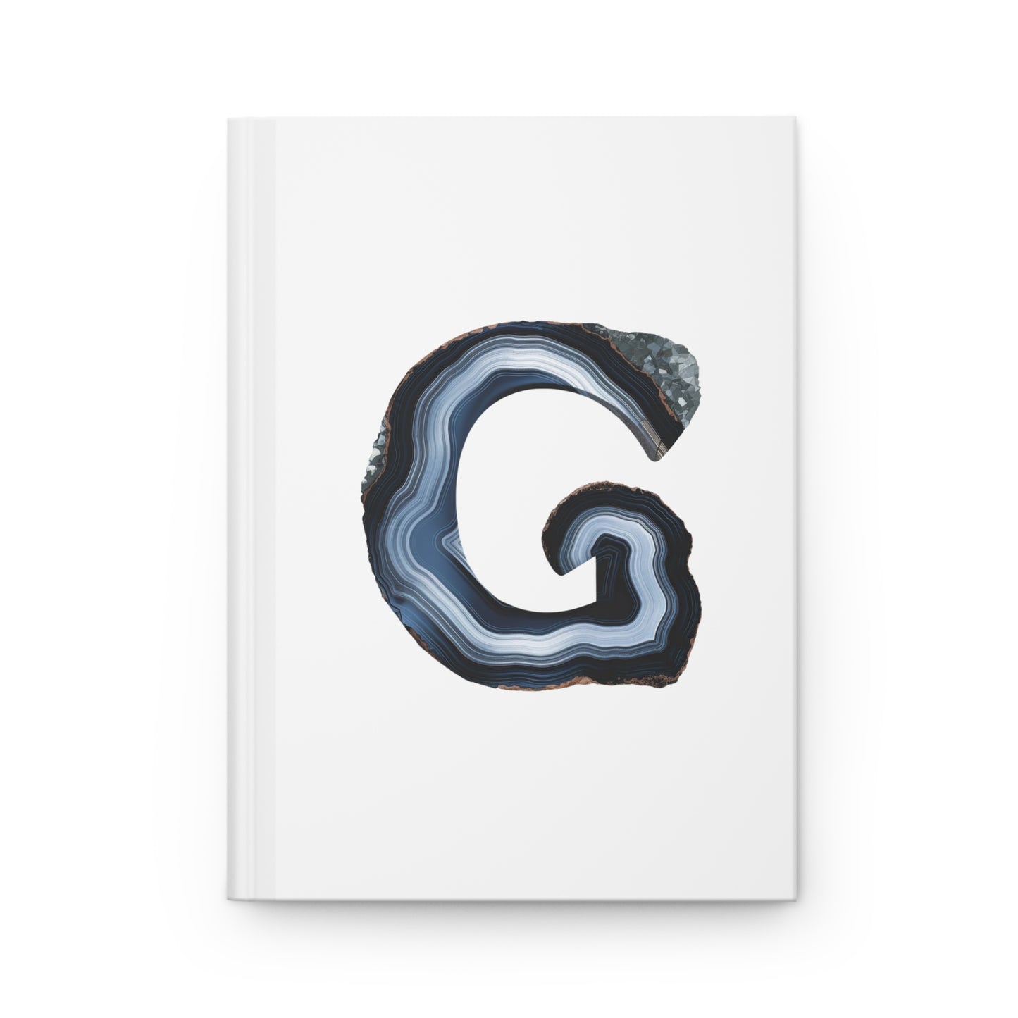 Banded Agate Inspired Initial 'G' Hardcover Notebook