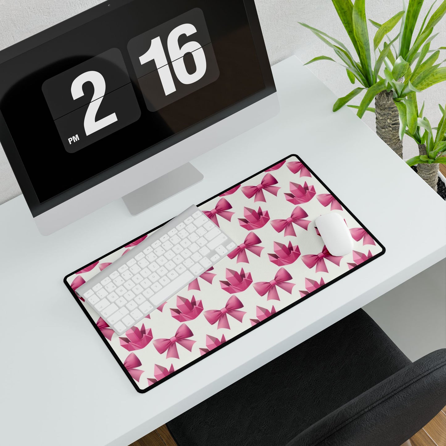 Crystals and Bows Pink Desk Mat