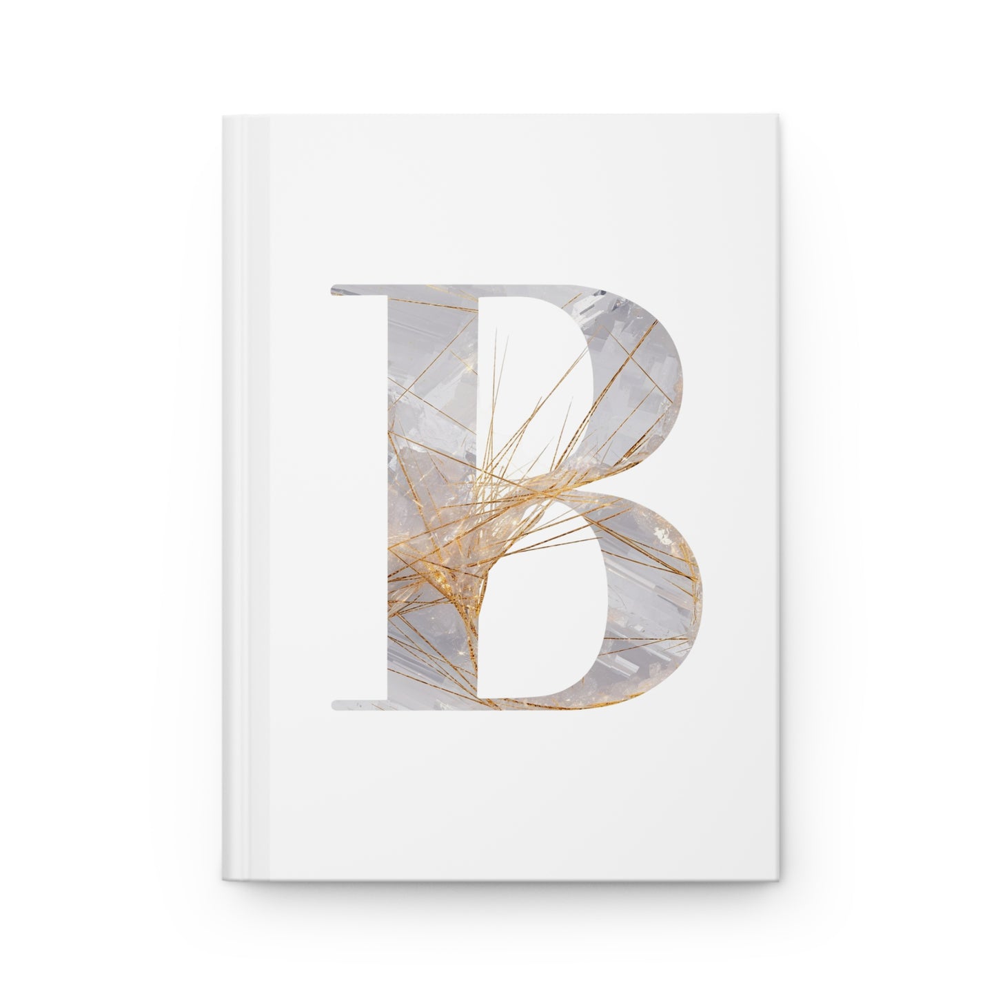 Golden Rutile Inspired Letter "B" Initial Hardcover Notebook