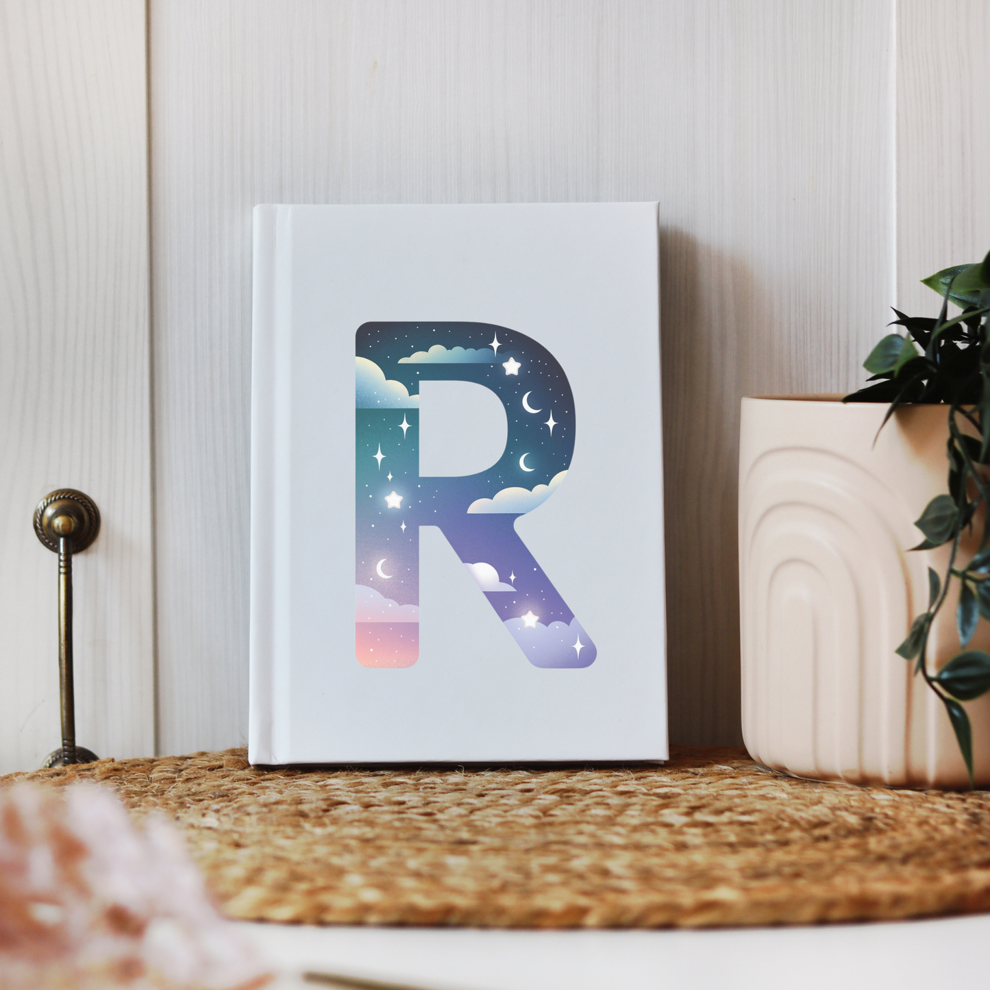 Celestial Dreams Initial 'R' Hardcover Notebook