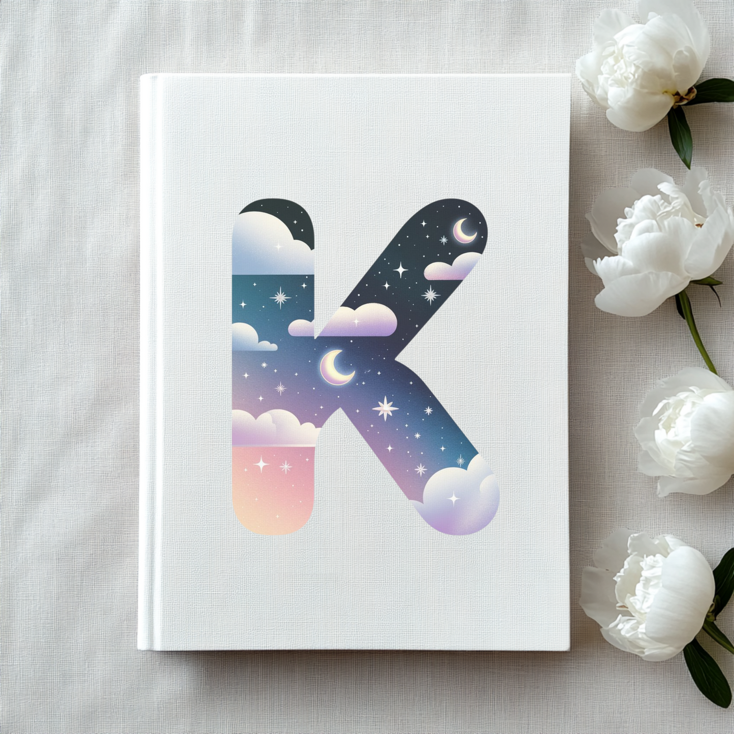 Celestial Dreams Initial 'K' Hardcover Notebook