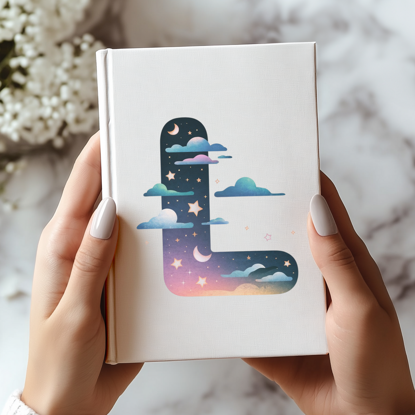 Celestial Dreams Initial 'L' Hardcover Notebook