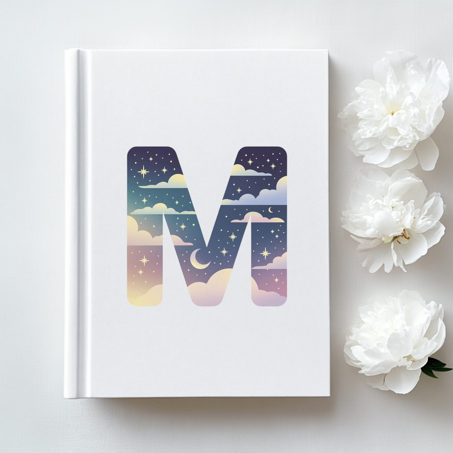 Celestial Dreams Initial 'M' Hardcover Notebook
