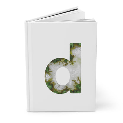 Moss Agate Inspired Initial 'd' Hardcover Notebook