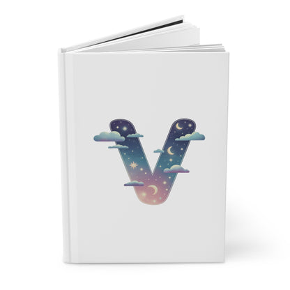 Celestial Dreams Initial 'V' Hardcover Notebook