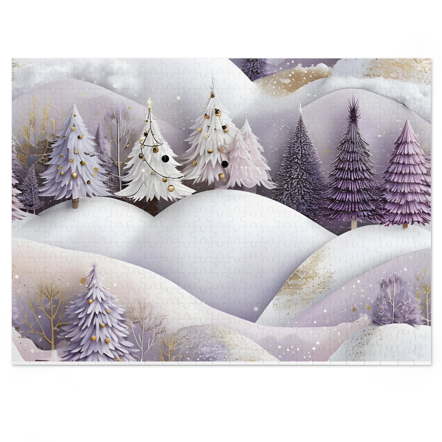 Pastel Snow Forest Jigsaw Puzzle 500 or 1000 pieces