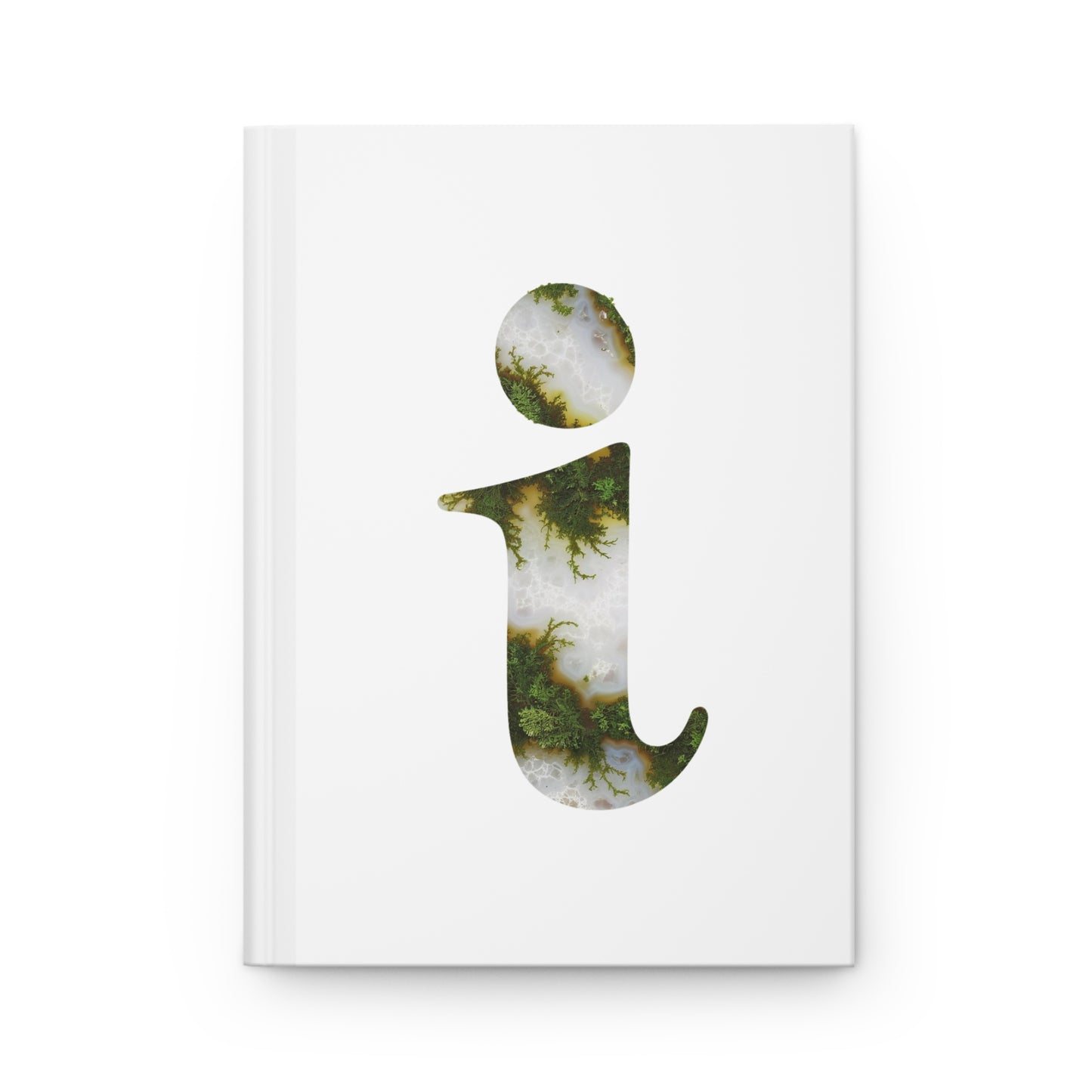 Moss Agate Inspired Initial 'i' Hardcover Notebook