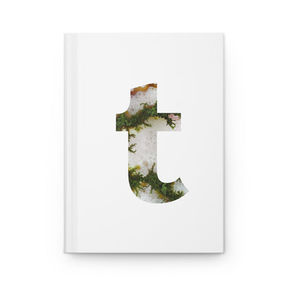 Moss Agate Inspired Initial 't' Hardcover Notebook