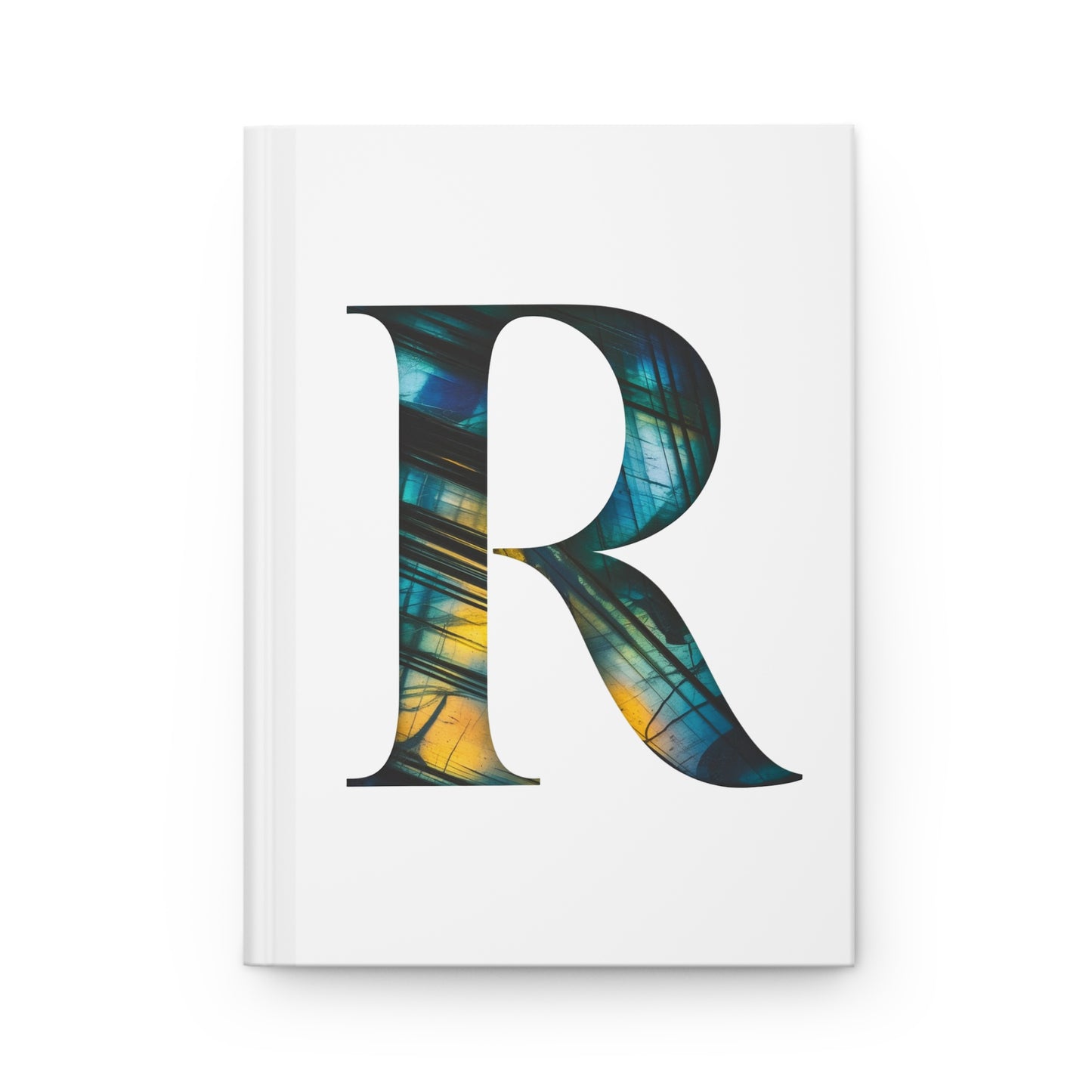 Labradorite Inspired Initial 'R' Hardcover Notebook