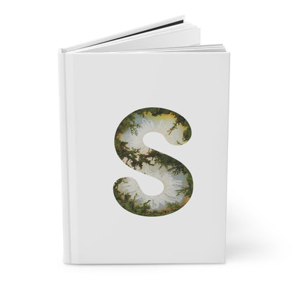 Moss Agate Inspired Initial 's' Hardcover Notebook