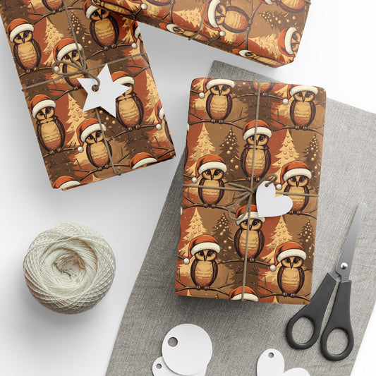 Christmas Owl Wrapping Paper