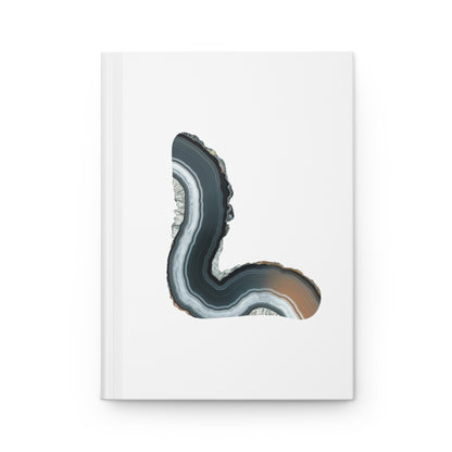 Banded Agate Inspired Initial 'L' Hardcover Notebook