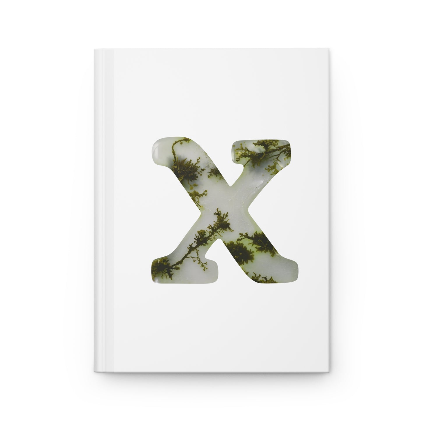 Moss Agate Inspired Initial 'x' Hardcover Notebook