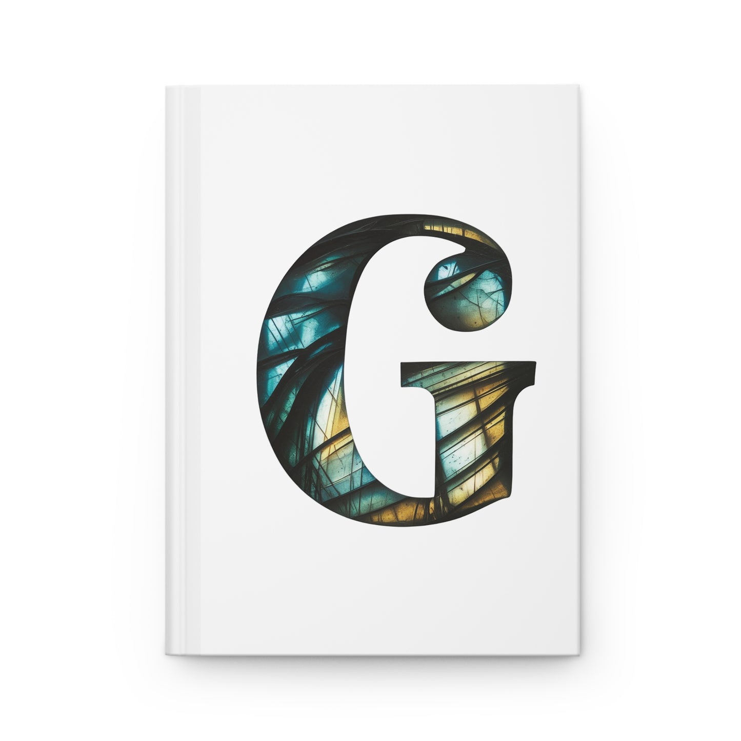 Labradorite Inspired Initial 'G' Hardcover Notebook