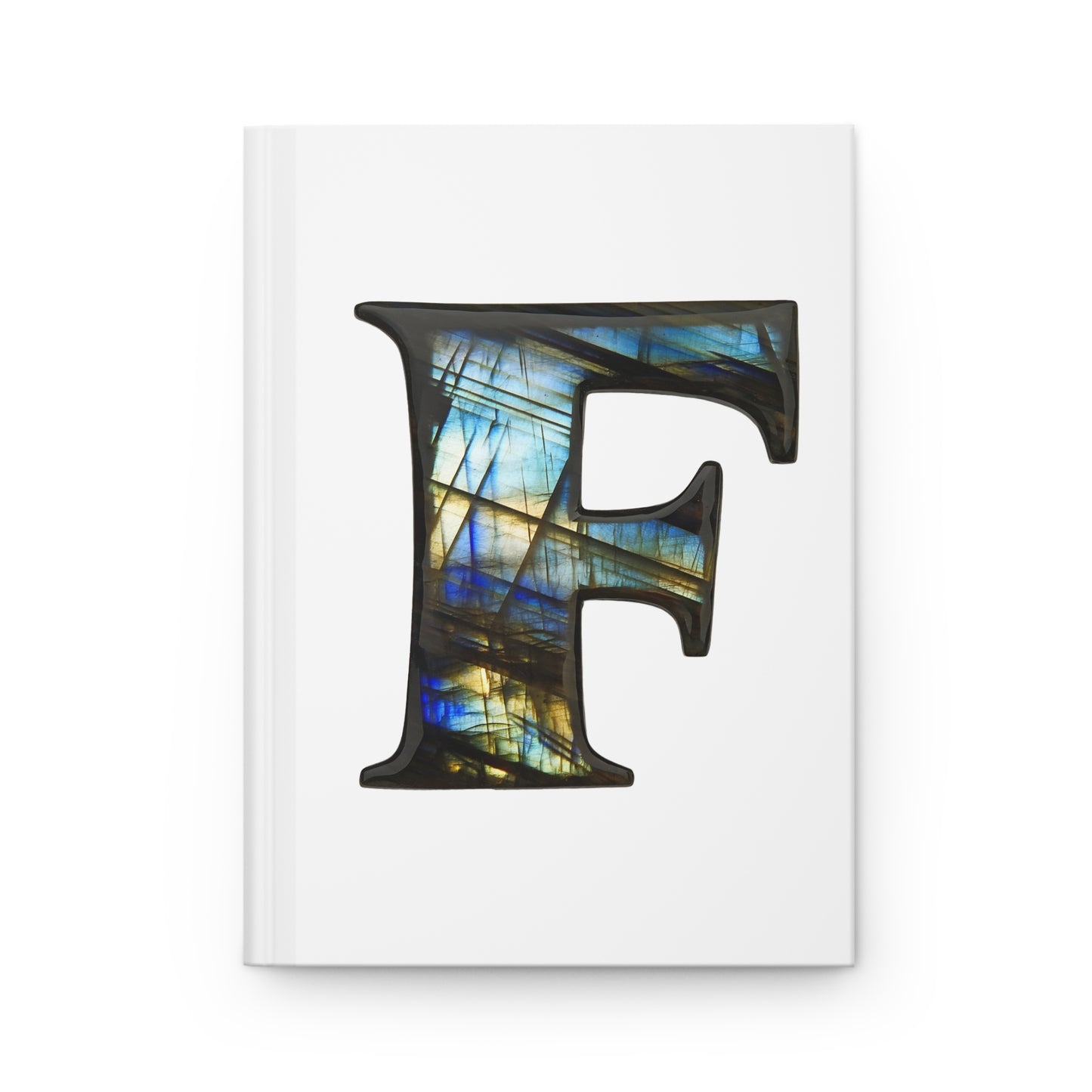 Labradorite Inspired Initial 'F' Hardcover Notebook