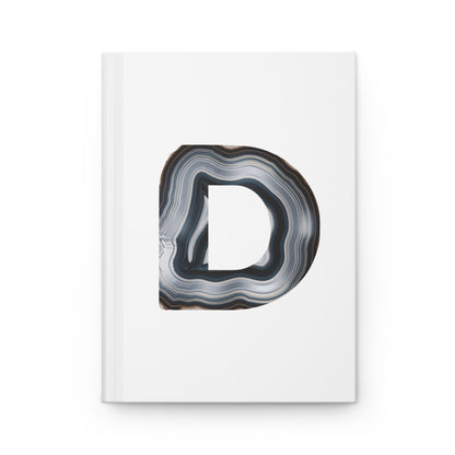 Banded Agate Inspired Initial 'D' Hardcover Notebook