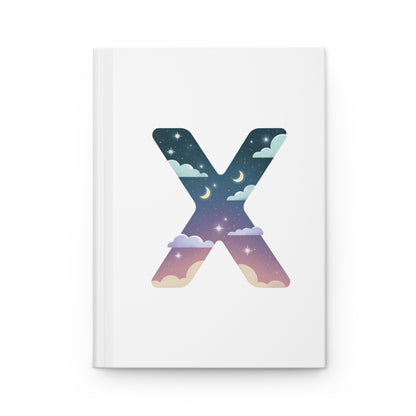 Celestial Dreams Initial 'X' Hardcover Notebook