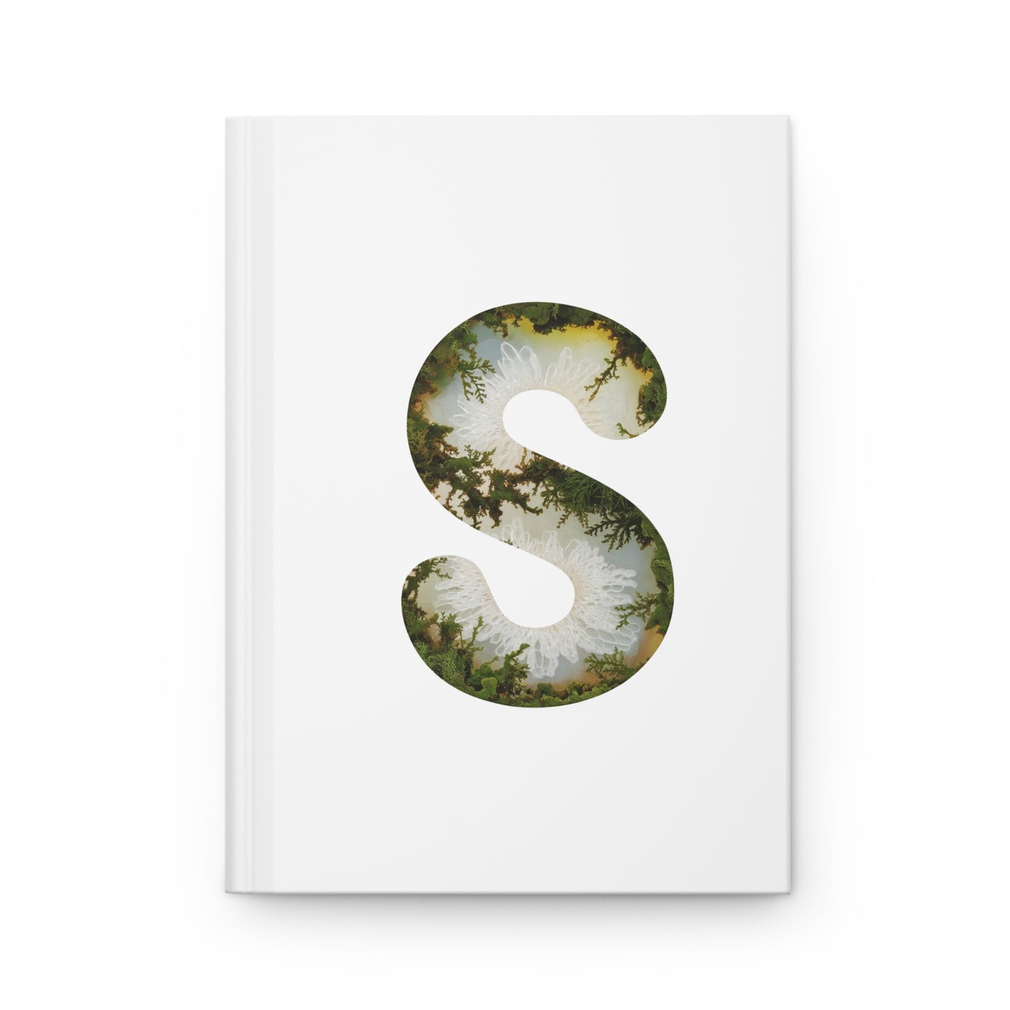 Moss Agate Inspired Initial 's' Hardcover Notebook