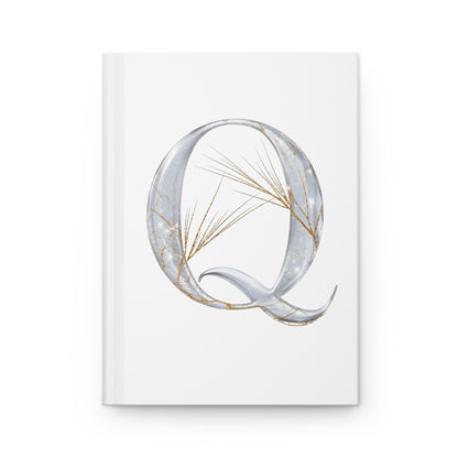 Golden Rutile Inspired Letter "Q" Initial Hardcover Notebook