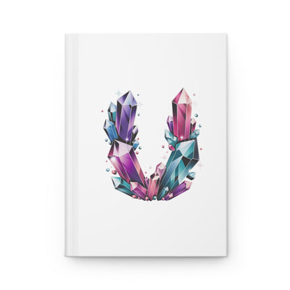 Crystal Inspired Initial 'U' Hardcover Notebook